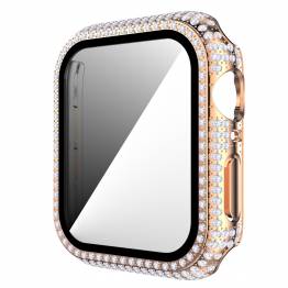 Apple Watch 4/5/6/SE 40mm lock och skyddsglas m diamanter - Rose guld