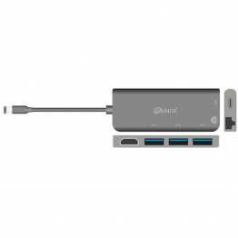 Sinox iMedia USB-C för 3x USB 3.0, nätverk, HDMI och 60W USB-C