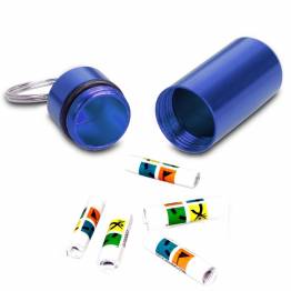  Vattentät behållare för piller eller geocaching (bison) - Blå