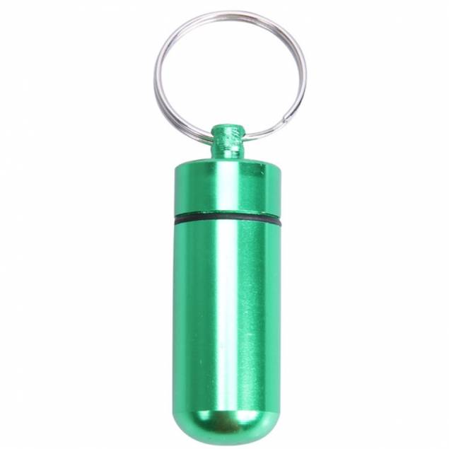 Vattentät behållare för piller eller geocaching (bison) - Grön