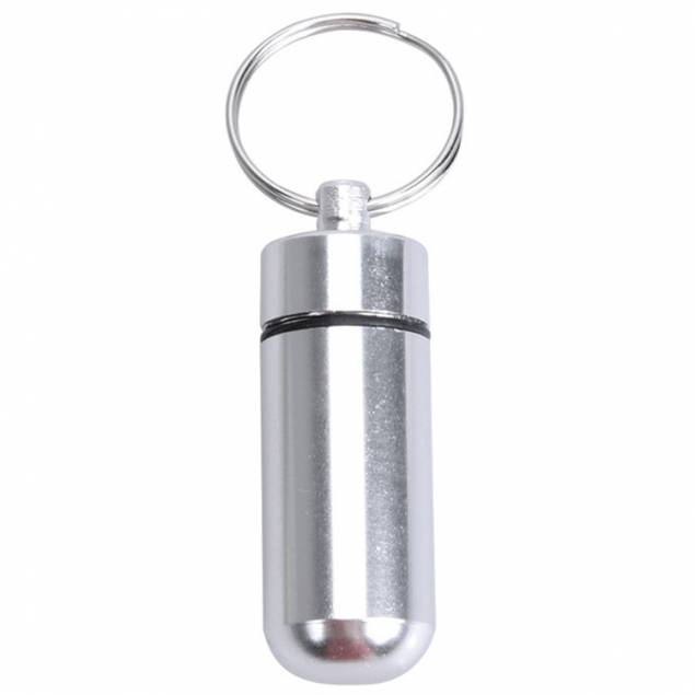 Vattentät behållare för piller eller geocaching (bison) - Silver
