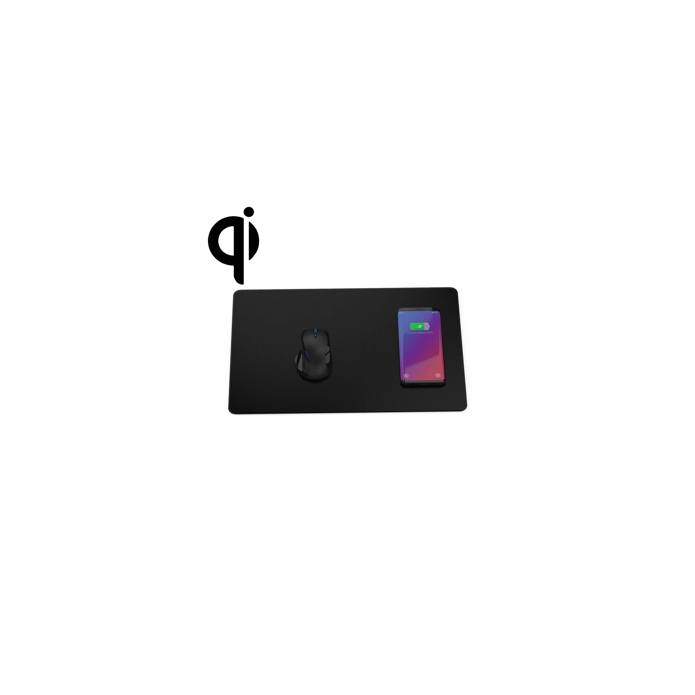 Musmatta Med Inbyggd Qi Trådlös Laddare 30x20 Cm Svart