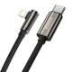Legendary robust gamer USB-C till Lightning-kabel m vinkel - 2m- Svart