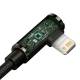 Legendary robust gamer USB-C till Lightning-kabel m vinkel - 2m- Svart