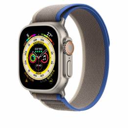  Nylon Loop rem för Apple Watch Ultra och Watch 44/45mm - Grå/Blå
