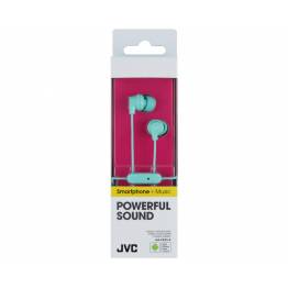  JVC in-ear hörlurar med fjärrkontroll och mikrofon - Mintgrön