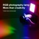RGB fotoljus med batteri och justerbar ljusstyrka för DSLR och rack
