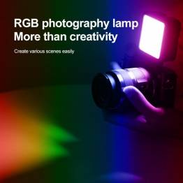  RGB fotoljus med batteri och justerbar ljusstyrka för DSLR och rack
