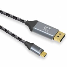 Vävd 8K USB-C för Displayport-kabel - 1m