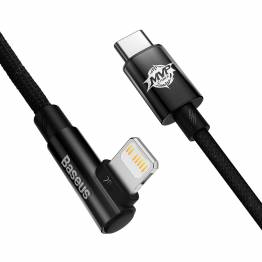  Baseus MVP 2 robust USB-C till Lightning-kabel med vinkel - 1m - Svart