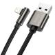 Legendary robust gamer USB till Lightning-kabel m vinkel - 1m - Svart