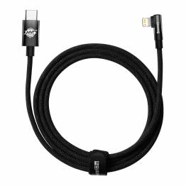 Baseus MVP 2 robust USB-C till Lightning-kabel med vinkel - 2m - Svart