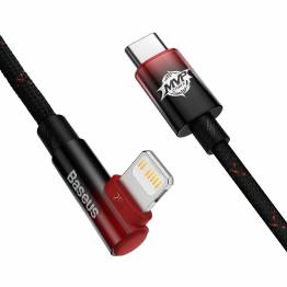  Baseus MVP 2 robust USB-C till Lightning-kabel med vinkel - 1m - Röd