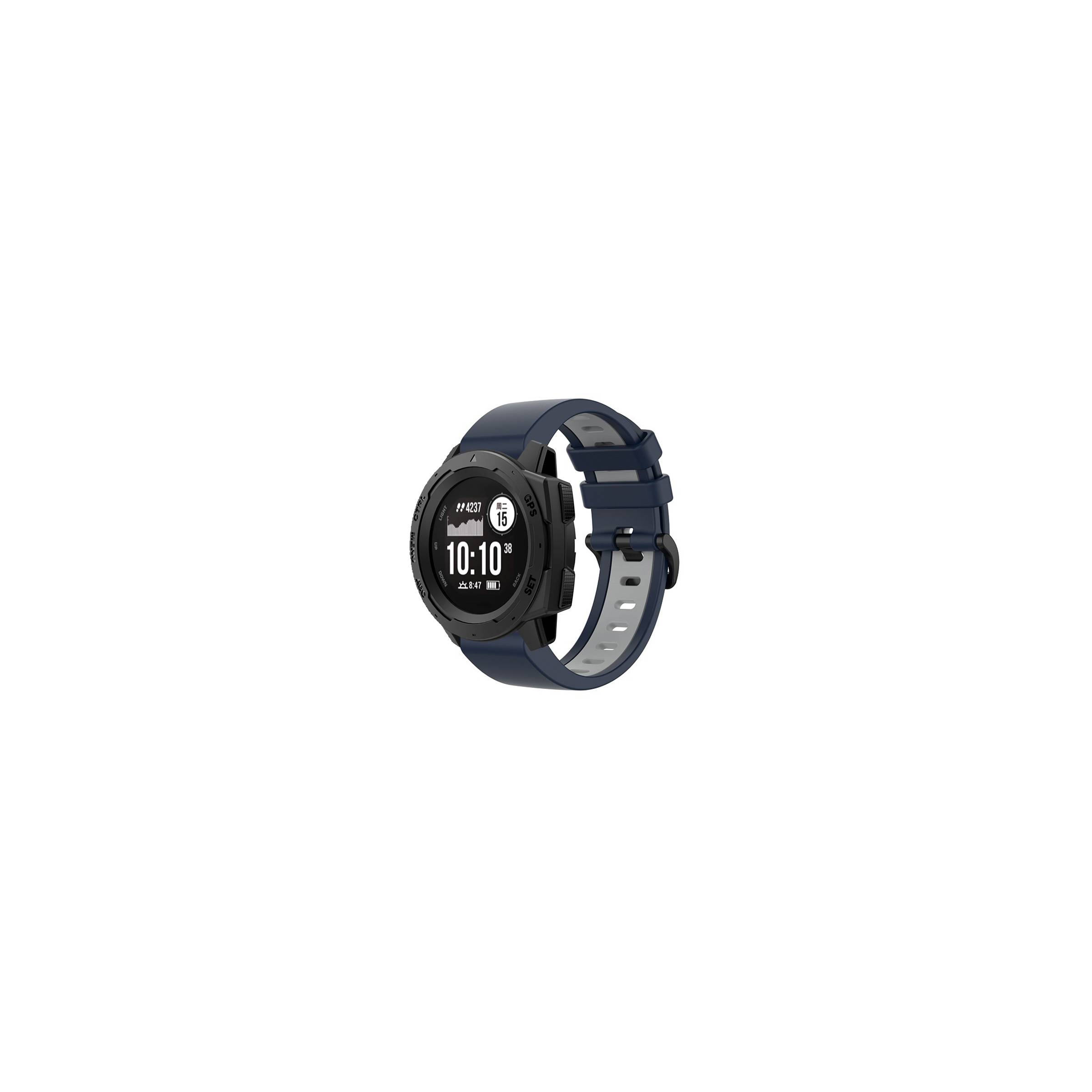 Silikonrem För Garmin Fenix     5/6/7 Forerunner Instinct Etc. Blå/grå