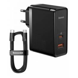 Baseus GaN5 Pro 2-portars USB/USB-C 100W PD Mac-laddare - svart