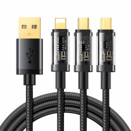 Joyroom multiladdare kabel USB för Lightning, MicroUSB och USB-C