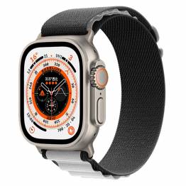  Apple Watch Ultra Nylon Loop Strap - Svart/Ljusgrå
