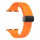 Silikonrem till Apple Watch 42/44/45/49mm med magnetlås - Orange med urtag