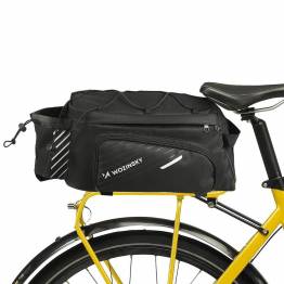 Cykelväska för bagagehållare med sidofack, regnskydd och bärrem - 9l