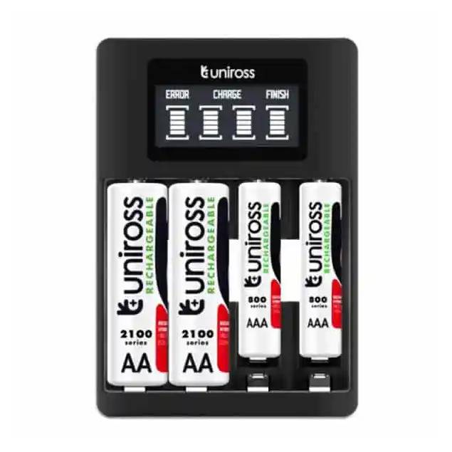 Uniross Ultra Snabb laddare för AA/AAA batterier inklusive 4 st AA2100