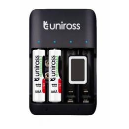Uniross laddare för AA/AAA/9V batterier inklusive 4 st AA2100