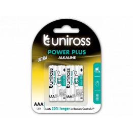 Uniross alkaliska AAA-batterier - 4 st