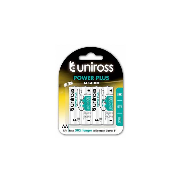 Uniross alkaliska AA-batterier - 4 st