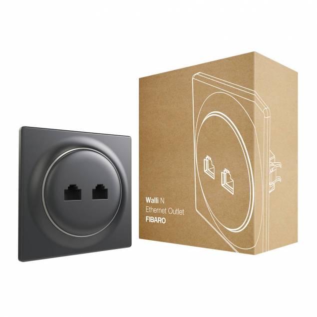 Fibaro Walli N Ethernet Outlet Anthracite