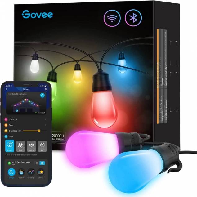 Govee RGBW 14m Bluetooth & Wi-Fi Outdoor String Lights