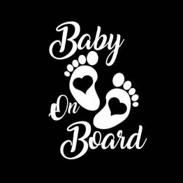 Baby on Board-dekal för bakrutan på bilen - Vit