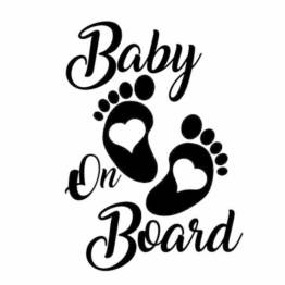 Baby on Board-dekal för bakrutan på bilen - Svart