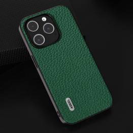  ABEEL iPhone 15 Pro skal - Litchi läder textur - Grön