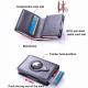 RFID-skyddad plånbok m korthållare och AirTag-hållare i synt läder - Svart