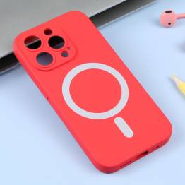  iPhone 15 Pro MagSafe silikonskal - Röd