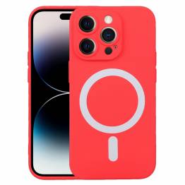 iPhone 15 Pro MagSafe silikonskal - Röd