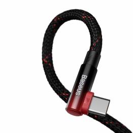  Baseus MVP robust USB till USB-C-kabel med vinkel - 2m - Röd