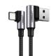 Ugreen USB till USB-C QC3.0 kabel med vinkel - 1m - Svart vävd