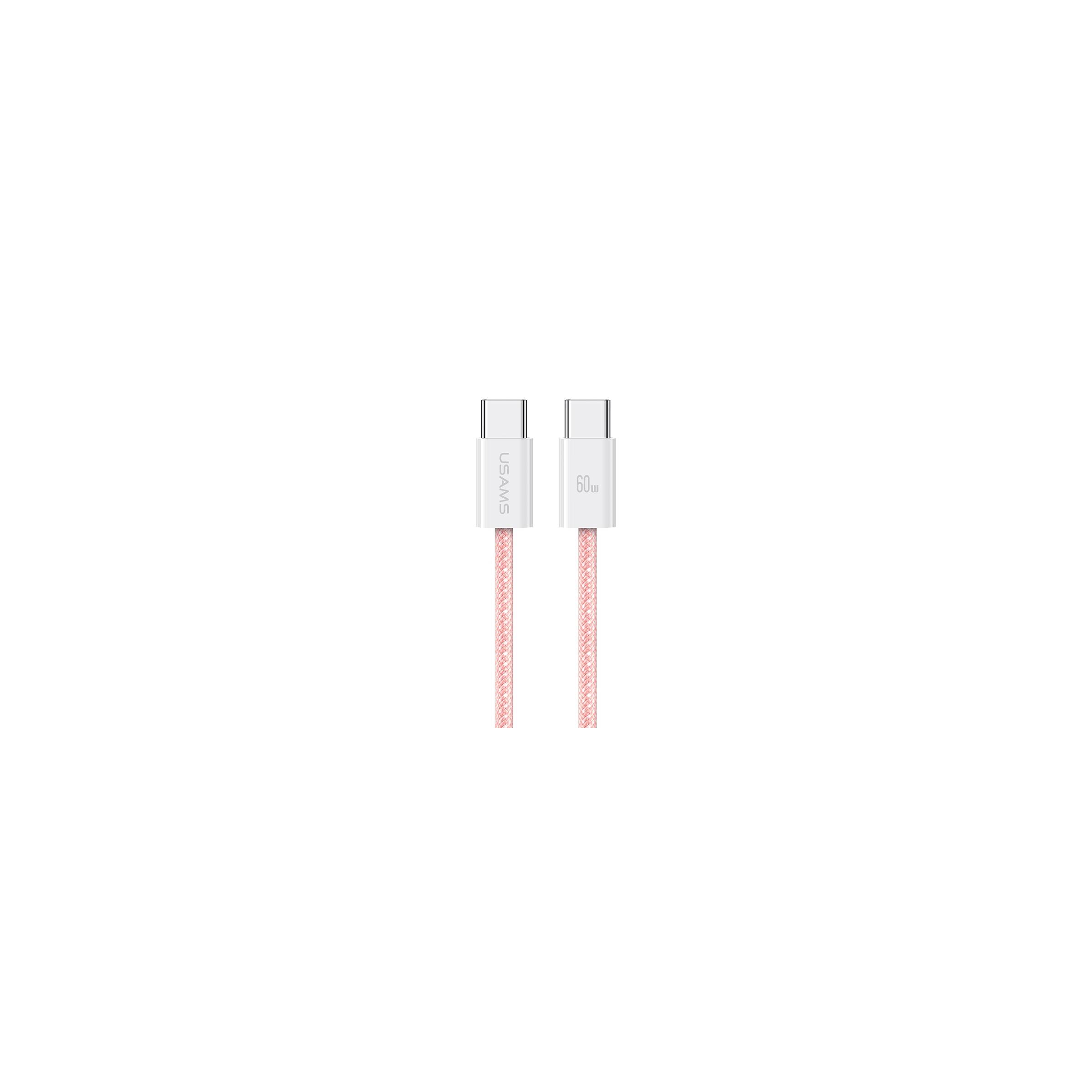 Usams Vavd Usb C Kabel 60w Pd Laddningskabel 1 2m Rosa