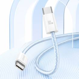  USAMS Vävd USB-C Kabel 60W PD Laddningskabel - Rosa - 1,2m