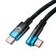 Baseus MVP robust USB till USB-C-kabel med vinkel - 2m - Röd