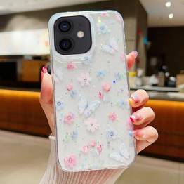 iPhone 11 skyddande skal - Blommor och fjärilar