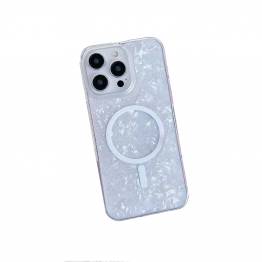  iPhone 12 / 12 Pro MagSafe-skal med pärlglanseffekt - Vit