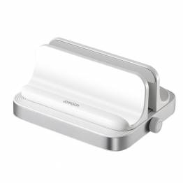 Justerbar hållare för MacBook / PC laptop med iPhone/iPad-hållare - Vit
