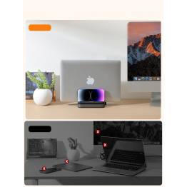  Justerbar hållare för MacBook / PC laptop med iPhone/iPad-hållare - Vit