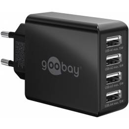 GooBay 4 portar USB-laddare 30W - Vit