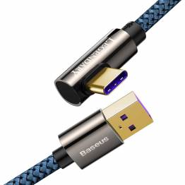  Legendary hållbar gamer USB till USB-C kabel med vinkel - 2m - Blå