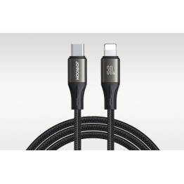  Joyroom Light-Speed vävt USB-C till Lightning-kabel - 2m - Svart