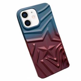 iPhone 12 / 12 Pro fodral med 3D-stjärna - Blå/Röd