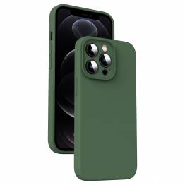 Silikon iPhone 12 Pro-fodral med mikrofiberfoder - Grön