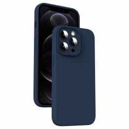 Silikon iPhone 12 Pro-fodral med mikrofiberfoder - Mörkblå